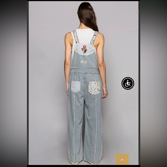 POL Striped Patchwork/Embroidered Jumpsuit - Picture 2 of 2